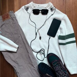 Zara knit sweater with green stripes